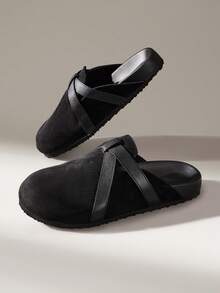Solecia Cross Strap Design Retro Comfortable Shoes Travel Vacation Wear - Black - View 6
