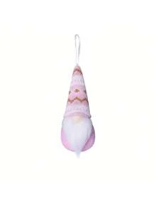 3Pcs Standard Size Knitted Wool Handmade Delicate Lightweight Hanging Design Forest Doll Pendants Faceless Man Ornaments For Christmas Tree Decoration Holiday Party Home Indoor Display Winter Season Festive Atmosphere Decor Accessory - Pink - View 3
