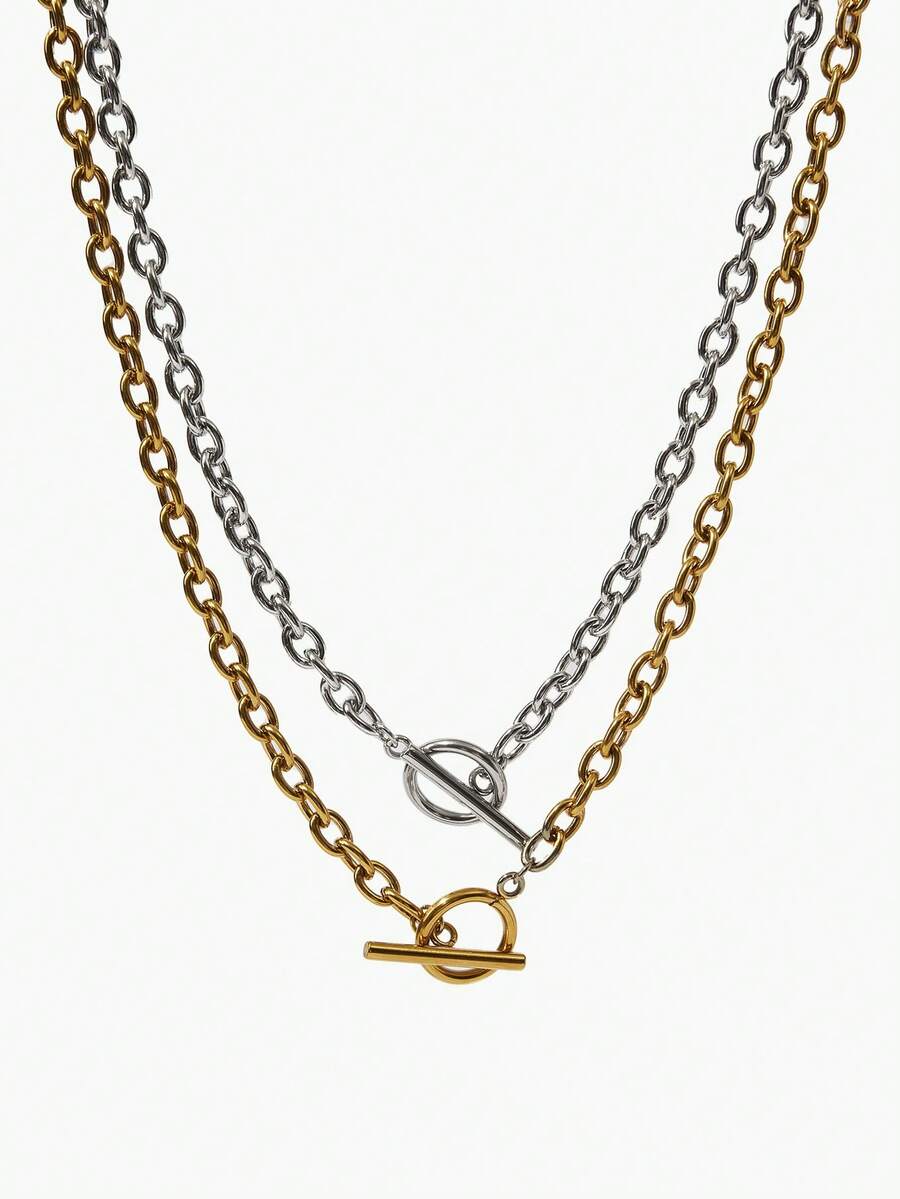 Vandermere New Simple Fashion Punk Style Women Stainless Steel OT Thick Link Chain Necklace Non Tarnish - OT thick O chain - View 1