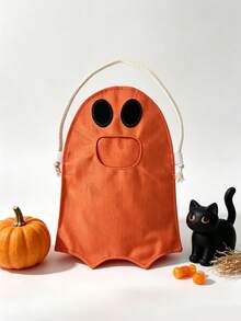 Halloween Ghost Drawstring Storage Bag, DIY Holiday Candy Favor Bag, Party Decor Prop - one size fits all - View 8