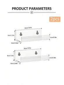 1PC Of Acrylic Storage Shelf, Transparent Storage Shelf, Floating Wall-Mounted Shelf, Display Cabinet, Book Storage Shelf, Multi-Purpose Storage And Display Shelf For Bedroom, Bathroom, And Living Room - Clear - View 14