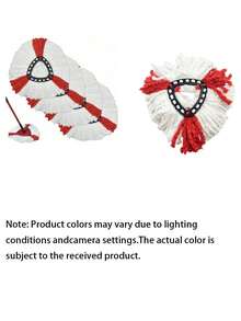 Replacement Mop Heads Compatible With O-Cedar/EasyWring 1Tank System, Deep Cleaning Washable Reusable Mop Replacement Pads, Suitable For Kitchen & Bathroom Cleaning Supplies - red and white - View 3