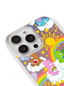 SHEIN X Care Bears Cartoon Printed Mobile Phone Case, With Mobile Phone Chain  , Suitable For 11-17 Pro Max - Multicolor - View 4