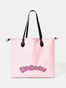 HELLO KITTY AND FRIENDS | SHEIN Women's Cartoon Printed Pattern Convenient Handbag - pink purple - View 4