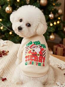 PETSIN 1 Pc Pet Christmas Cat Dog Universal Grid Santa Claus Fashion Pattern Printed Apricot Fleece Warm And Comfortable Dog Christmas - Multicolor - View 3