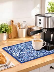 American Style Kitchen Drying Mat, Quick Water Absorbent Countertop Mat, Heat Resistant Coffee Machine Pad, Easy Clean Table Mat - B - View 6