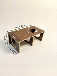Brown Wooden Tunnel Hamster Cage Accessory, Solid Wood Platform Hamster Toy, Pet Habitat Landscape Decor Supplies - one-size - View 4