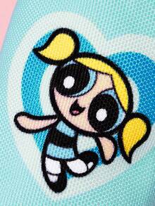 THE POWERPUFF GIRLS X SHEIN 通用卡通角色印花寵物散步四合一套裝，印花背心式胸背帶附牽繩、項圈與排泄物收納袋，適用狗與貓的戶外散步裝備，多種尺寸 - 藍色 - 查看 11