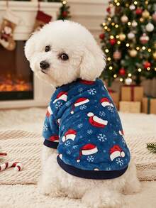 PETSIN 1 Pc Pet Christmas Hat Flannel Sweatshirt - Multicolor - View 1