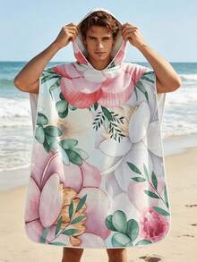 1pc Hooded Surf Changing Robe, Wearable Beach Towel, Quick-Dry Microfiber Wetsuit Changing Towel With Pockets, Suitable For Male And Female Surfers - Multicolor - View 6