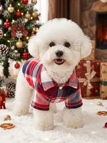 PETSIN 1pc Christmas Checkered Mixed Color Pet Shirt - Multicolor - View 2