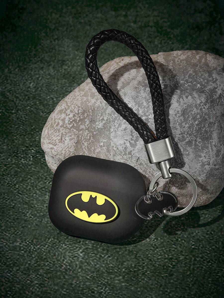 BATMAN X SHEIN Cartoon Pattern Protection Anti-Drop Bluetooth Headset Case With Pendant, Suitable For IPod - Multicolor - View 1