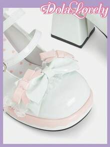 Dola Lovely 女款白色厚底瑪麗珍高跟鞋，蘿莉塔風格、哥德風、JK穿搭鞋 - 果綠色 - 查看 4