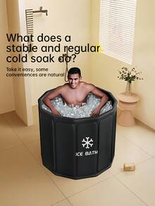 1PC Portable Ice Bath Tub For Adults Athletes Post Workout Cold Plunge Soaking Bucket Thickened Hot Water Relaxation Bathtub No Inflation No Installation Foldable Easy Storage For Indoor Outdoor Use - one size fits all - View 6