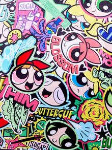 THE POWERPUFF GIRLS X Joivida 卡通圖案便攜式晴雨傘，適合日常使用 - A - 查看 6