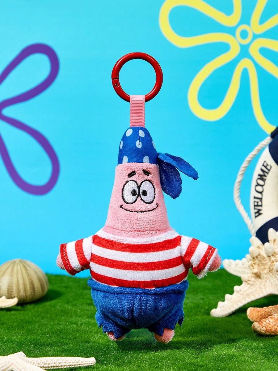 SpongeBob SquarePants | POKOJA LAND ,A Co-Branded 3D Plush Keychain, Cute Standing Shape, Classic Design, Can Be Hung On Bags, Key Chains, Schoolbags, Etc. - Pink - View 1