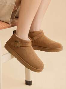 CUCCOO EASI Sepatu Wanita, Sepatu Bot Salju Wanita, Cocok untuk Pemakaian Sehari-hari di Musim Gugur dan Musim Dingin - Cokelat . - View 1