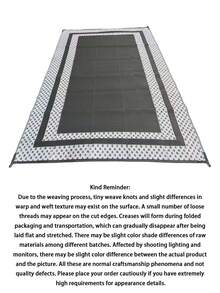 1 Piece Plastic Reversible Water-Resistant Rug, Durable Outdoor Non-Slip Rug For Garden, Patio, Camping, Swimming Pool, Backyard, Porch, And Hiking - A - View 6