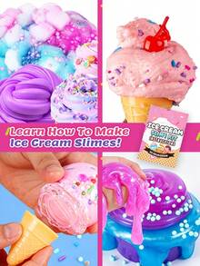 MINKOJA Set Mainan Pembuat Es Krim, Set Slime, Set Mainan Tanah Liat, Mainan Penghilang Stres, Pilihan Hadiah, Aktivitas Pesta, Mainan DIY Kreatif, Dekorasi, Ornamen, Mainan Ekstrusi, Set Pembuat Slime Es Krim, Slime Awan Mentega dan Busa, Set Slime Es Krim DIY - MultiWarna - View 5