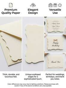 Mini Vintage Envelopes With Blank Wavy Note Cards, , Suitable For Wedding Invitations, Gift Cards, , Invitations, Birthday, Thanksgiving, And Christmas Greetings - B - View 6