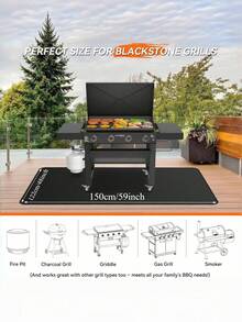 1PC Outdoor BBQ Grill Mat, Fire Resistant Oil-Proof Stain-Proof Protective Pad For Wood Deck & Lawn, Multi-Use High Temp Heat Insulation Fire Pit Mat, Durable Easy Clean, For Camping, Patio, Backyard - A - View 7