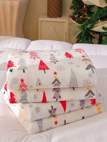 Cirelle Christmas Tree Throw Blanket, Ultra Soft Plush Fleece Blanket For Couch Sofa Bed, Flannel Holiday Decorative Christmas Blanket With Snowflake Pattern, Winter Seasonal Holiday Gift - Red and White - View 8