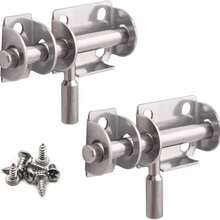 Mini Sliding Bolt Gate Latch, 2.6 Inch Heavy Duty Stainless Steel Barrel Bolt With Padlock Hole, Interior Door Latches (4/6Pack) - 2 inch latch round handle - View 7