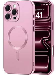 Teckwe Casing Ponsel - Produk Baru Casing Ponsel Magnetik Transparan Matte Mewah Kompatibel dengan iPhone 18 17 16 15 14 13 12 11 Pro Max Air, Dengan Bingkai Peredam Guncangan dan Penutup Pelindung Kamera, Menampilkan Tekstur Metalik Matte, Cat Metalik Tahan Benturan, Bingkai Lembut Pelindung Lensa, Penutup Tahan Guncangan - Berwarna merah muda - View 8