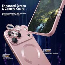 Teckwe Casing Ponsel - Produk Baru Casing Ponsel Magnetik Transparan Matte Mewah Kompatibel dengan iPhone 18 17 16 15 14 13 12 11 Pro Max Air, Dengan Bingkai Peredam Guncangan dan Penutup Pelindung Kamera, Menampilkan Tekstur Metalik Matte, Cat Metalik Tahan Benturan, Bingkai Lembut Pelindung Lensa, Penutup Tahan Guncangan - Berwarna merah muda - View 5