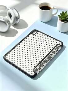 1pc Polka Dot And Lace Print Tablet Case With Multi-Angle Magnetic Stands For 10th Generation 10.9-Inch 2022 Model, 11 (A16 2525), Supports Auto Wake/Sleep Function, Stylish Tablet Accessories - Multicolor - View 2