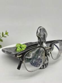 1PC Creative Resin Vintage Skull Eyeglass Holder Stand Organizer Tray For Fashion Glasses Key Jewelry Storage Desk Display Home Office Halloween Decor Gift - Multicolor - View 6