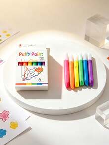 3D Fluffy Popcorn Pen Set - Multi Colored, Easy To Use, Suitable For Various Surfaces, Can Create Raised Bubble Patterns On Paper, Fabric, Glass, And Wood. Quick Drying, No Shedding - Multicolor - View 2