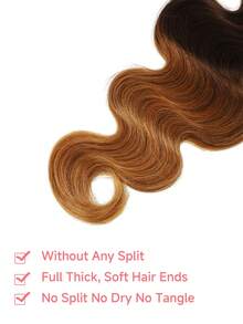 1pc Highlight Body Wave Bundles 1B/4/30 Color Virgin Remy Human Hair Long Bundles Hair Extension For Women Ombre Color - S1/4/30 - View 2