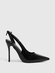 CUCCOO SZL Women's Pointed Toe Buckle Design Fashionable Elegant High Heels - Graphite Black - View 2