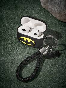 BATMAN X SHEIN Cartoon Pattern Protection Anti-Drop Bluetooth Headset Case With Pendant, Suitable For IPod - Multicolor - View 2