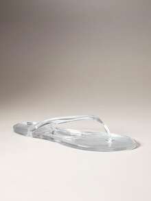 SHEIN VACAZURE Women's Round Toe Jelly Basic Flip Flop Jelly Sandals - fully transparent - View 7