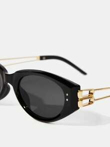 Maija Hollow Temple Black Frame Cool Sunglasses Fashion T - Black Phnom Penh - View 5