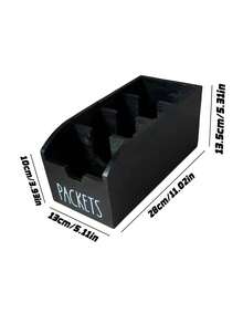 1pc Wooden Grid Storage Organizer Box, Multi-Compartment Countertop Holder For Tea Bags Coffee Pods Spices, Black/Brown Kitchen Pantry Decor - Black - View 3