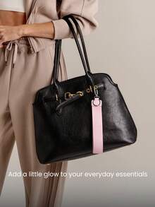 GLOWMODE Glow Everywhere Logo Graphic Keychain Bag Charm Accessory Daily Casual Active   - Pink - View 2