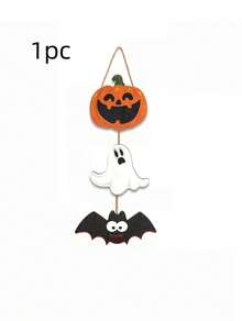 Halloween White Ghost Wooden Hanging Sign, Bat Spider Web Letter Door Hanger, Ghost Festival Home Decor - multicolor - View 7