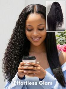 ALL READY WIG 2-In-1 Wet And Wavy Bye-Bye Slip 7x5 Lace Closure Glueless Wig For Beginners Two Styles In One Wig Glue-Free Pre-Styled Pre-Cut Pre-Plucked Pre-Bleached Transparent Lace Parting Flexibility Drawstring 100% Human Hair Beginner Friendly - SNatural - View 4