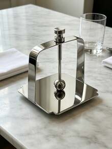 Pure Metal Paper Towel Holder, Square Frame, Restaurant/Hotel Dining Table Paper Towel Rack, Minimalist Napkin Holder, European-Style Paper Press Holder. - Multicolor - View 16