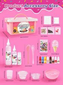 MINKOJA Set Mainan Pembuat Es Krim, Set Slime, Set Mainan Tanah Liat, Mainan Penghilang Stres, Pilihan Hadiah, Aktivitas Pesta, Mainan DIY Kreatif, Dekorasi, Ornamen, Mainan Ekstrusi, Set Pembuat Slime Es Krim, Slime Awan Mentega dan Busa, Set Slime Es Krim DIY - MultiWarna - View 7