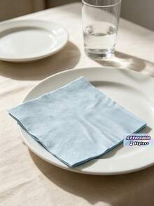 60pcs/100pcs,Light Blue, Napkins, Disposable Tissues, Suitable For Parties/Birthdays/Festivals/Weddings,4.92x4.92inches - Light Blue - View 1