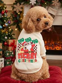 PETSIN 1 Pc Pet Christmas Cat Dog Universal Grid Santa Claus Fashion Pattern Printed Apricot Fleece Warm And Comfortable Dog Christmas - Multicolor - View 4