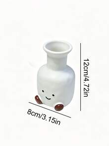 Cute Smiling Plastic Vase, Cartoon Character Shaped Vase, Creative Decoration Vase, Suitable For Desktop Home Living Room Decoration, Placing Dried Flowers And Fresh Flowers - multicolor - View 3