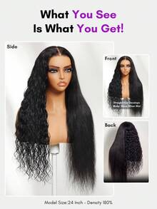 ALL READY WIG 2-In-1 Wet And Wavy Bye-Bye Slip 7x5 Lace Closure Glueless Wig For Beginners Two Styles In One Wig Glue-Free Pre-Styled Pre-Cut Pre-Plucked Pre-Bleached Transparent Lace Parting Flexibility Drawstring 100% Human Hair Beginner Friendly - SNatural - View 6
