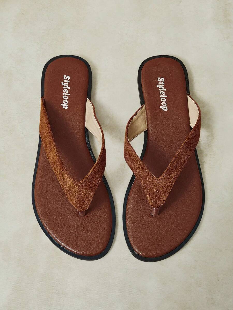 Styleloop Ladies, Buckle, Summer Style, Flat Sandals - Brown - View 1