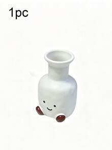 Cute Smiling Plastic Vase, Cartoon Character Shaped Vase, Creative Decoration Vase, Suitable For Desktop Home Living Room Decoration, Placing Dried Flowers And Fresh Flowers - multicolor - View 12