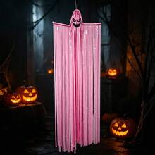1 PC Halloween Decor Prop DIY Tassel Large Ghost Hanging Ornament, Ghost House Yard Atmosphere Decoration, Ghost Face Hanging Ghost Pendant - Ghost - View 4